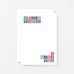 Miss You Card by SixElevenCreations. Reads Hello there I miss you. Product Code SE0324A6