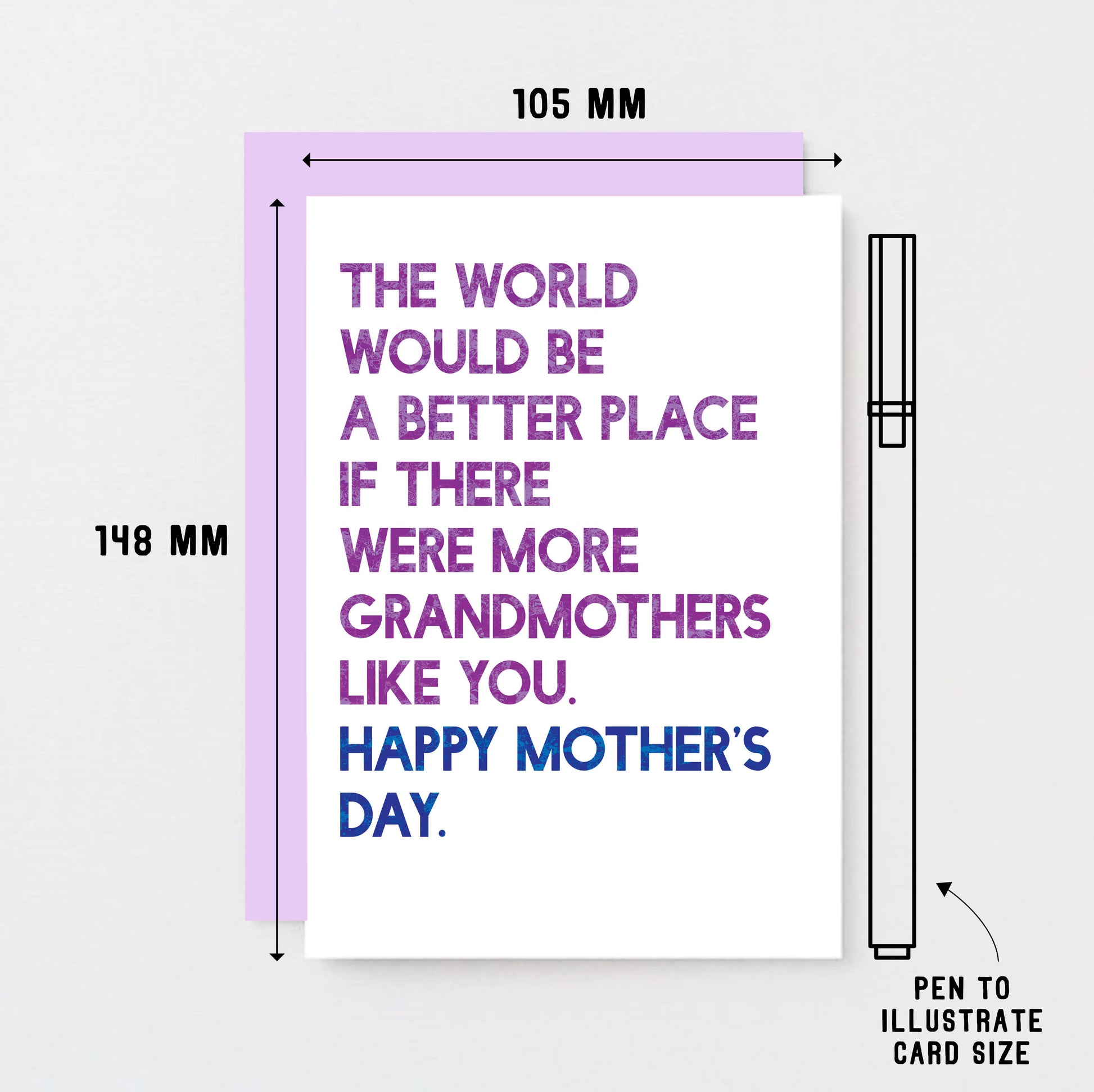 Mother's Day Card For Grandmother by SixElevenCreations. Card reads The world would be a better place if there were more grandmothers like you. Happy Mother's Day. Product Code SEM0035A6