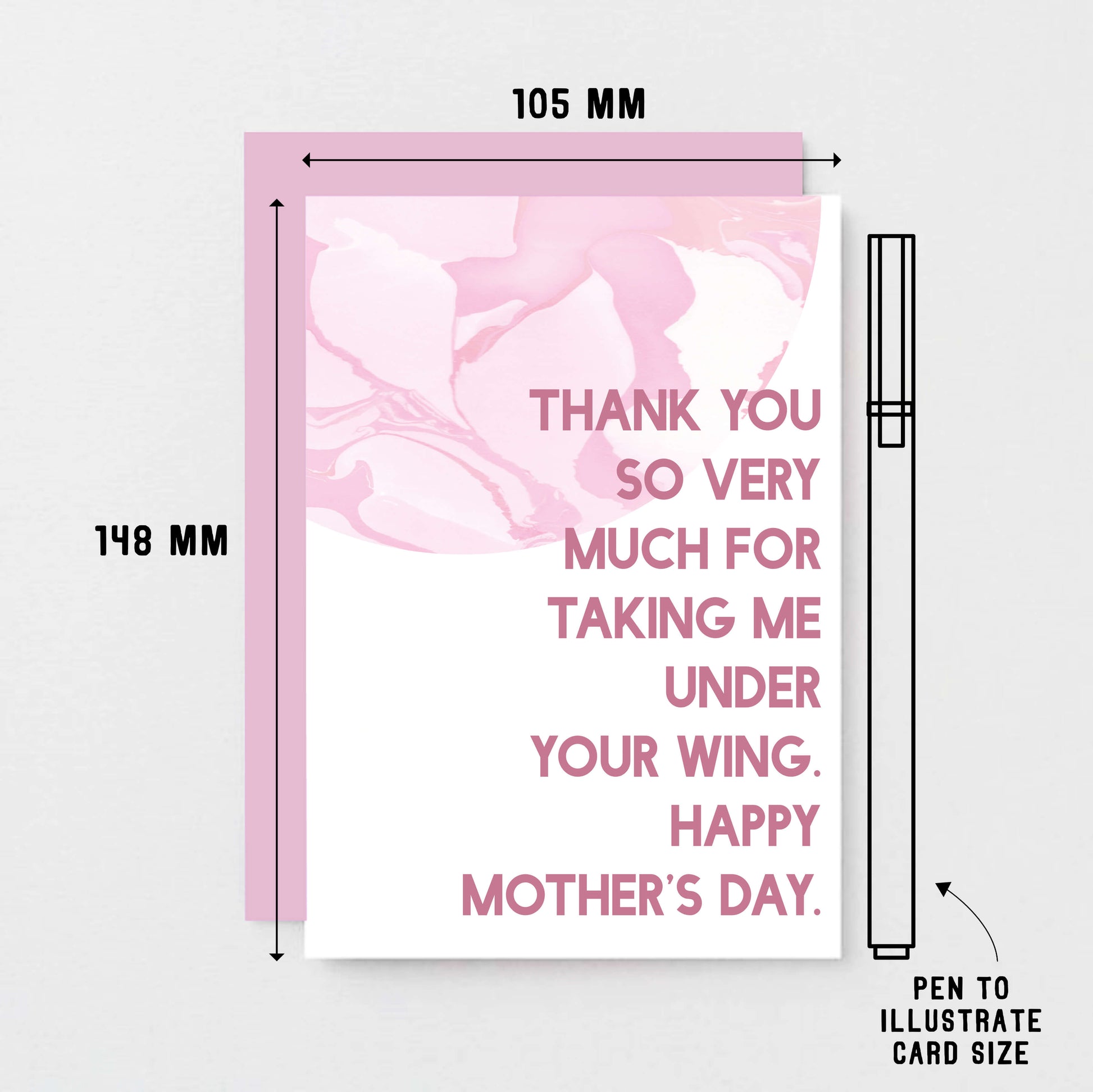 Mother's Day Card by SixElevenCreations. Reads Thank you so very much for taking me under your wing. Happy Mother's Day. Product Code SEM0025A6