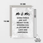 Wedding Congratulations Card by SixElevenCreations. Reads Mr & Mrs Some things are just meant to be. Wishing you a lifetime of love and happiness. Product Code SE3016A6