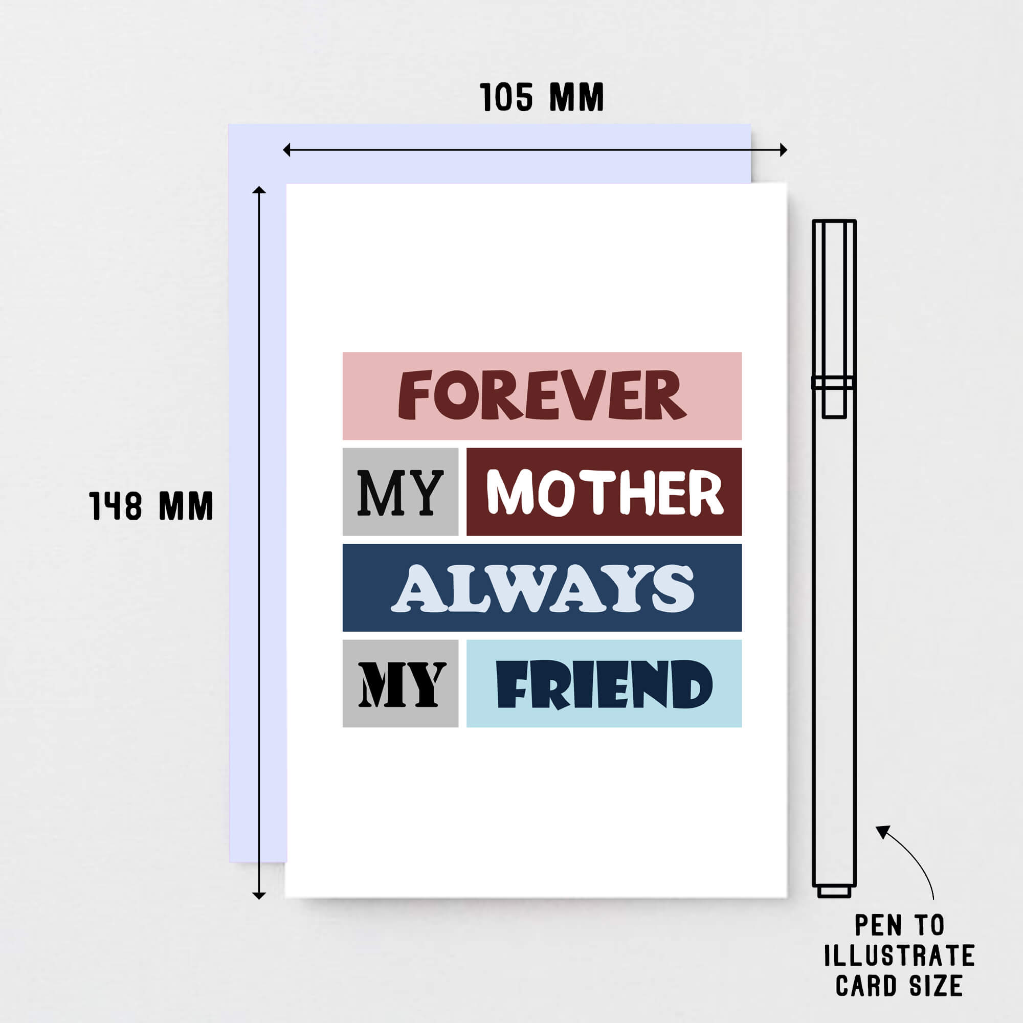 Forever My Mother Card by SixElevenCreations. Reads Forever my mother Always my friend. Product Code SE0024A6