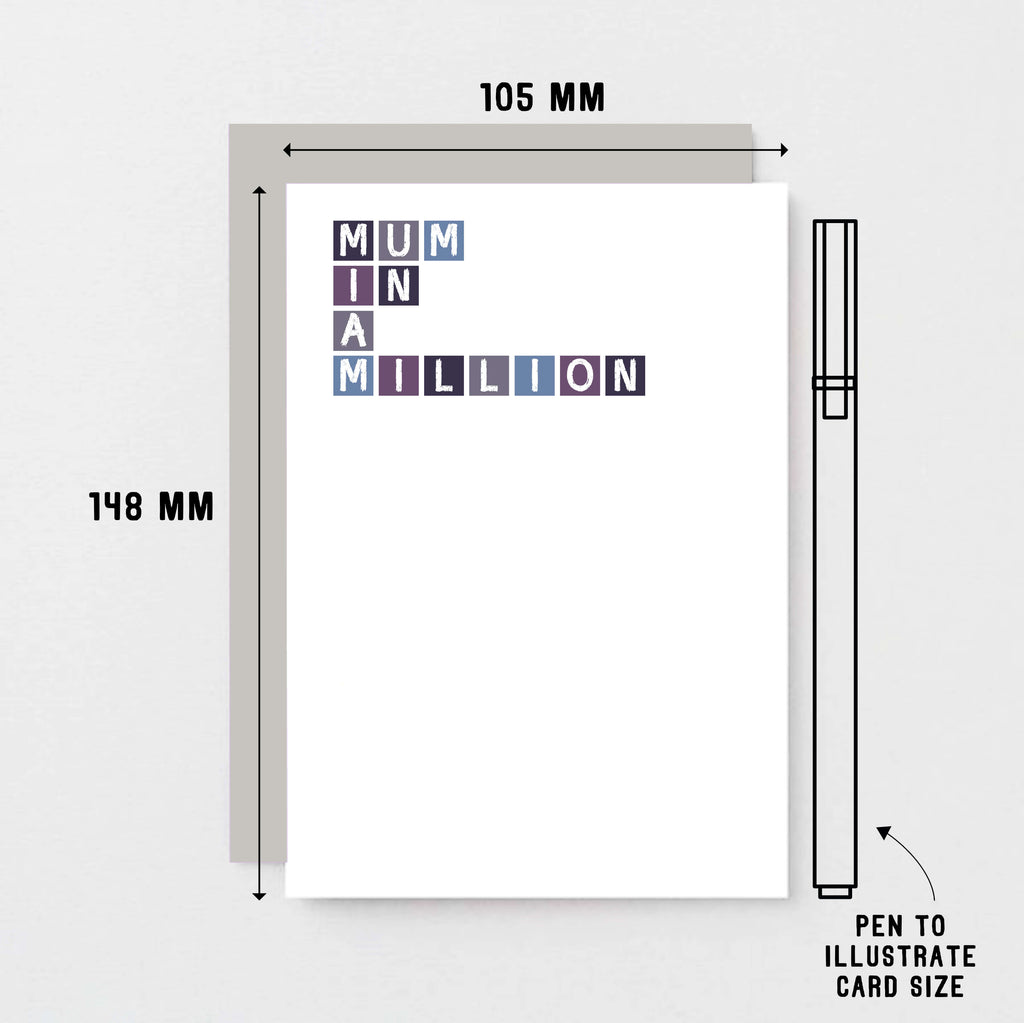 Mum In A Million Card by SixElevenCreations. Product Code SE0308A6