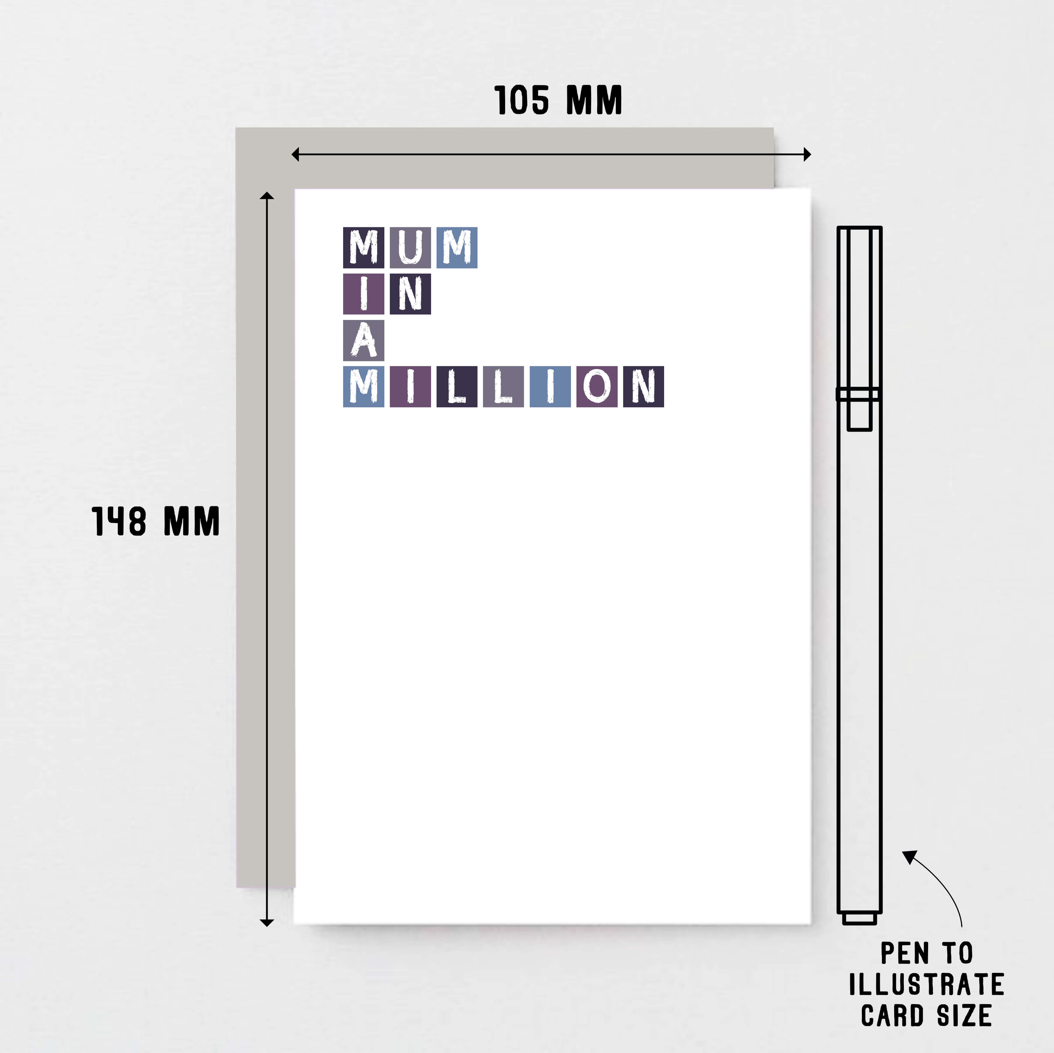 Mum In A Million Card by SixElevenCreations. Product Code SE0308A6