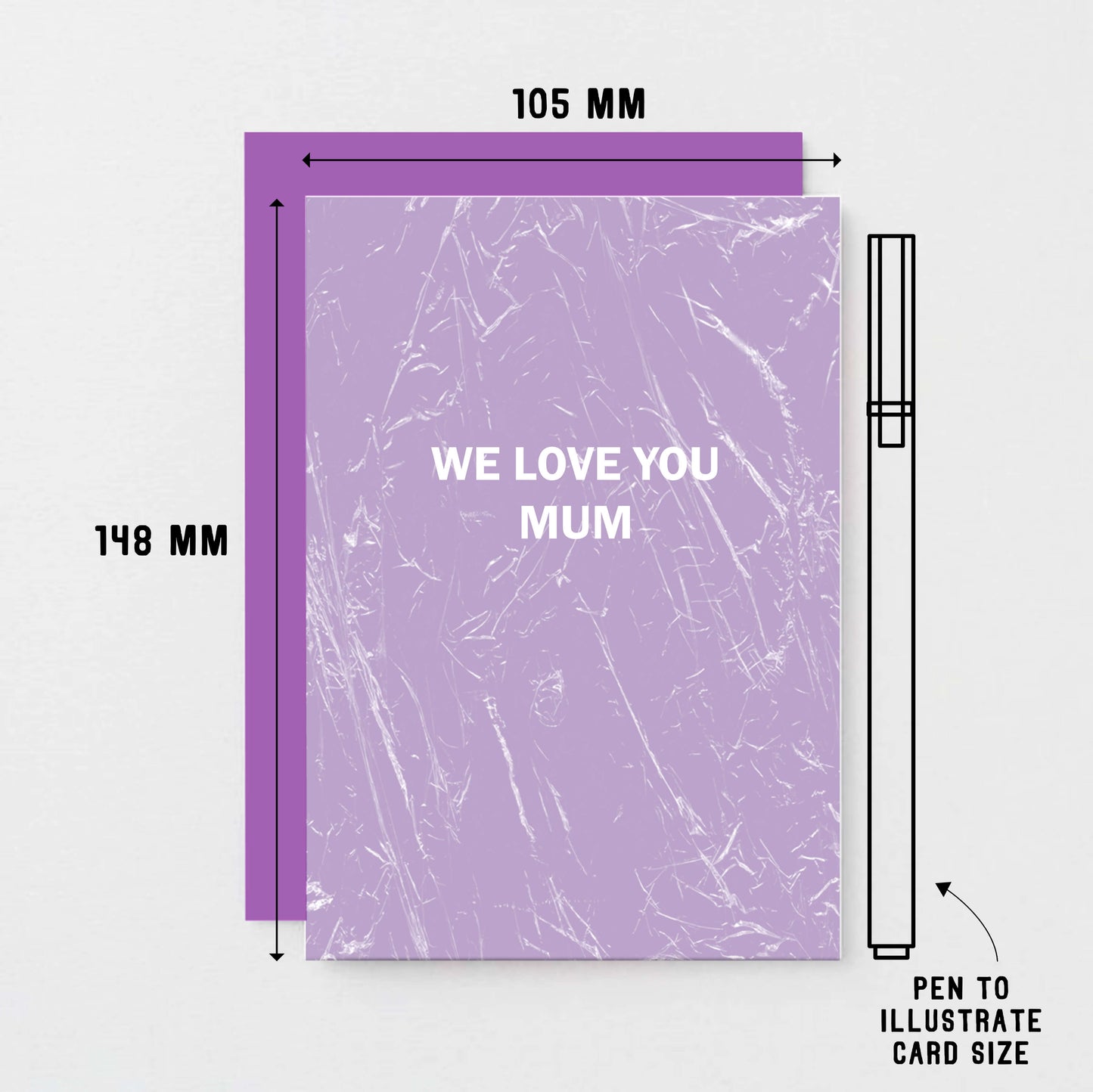 Mum Card by SixElevenCreations. Reads We love you Mum. Product Code SE3054A6
