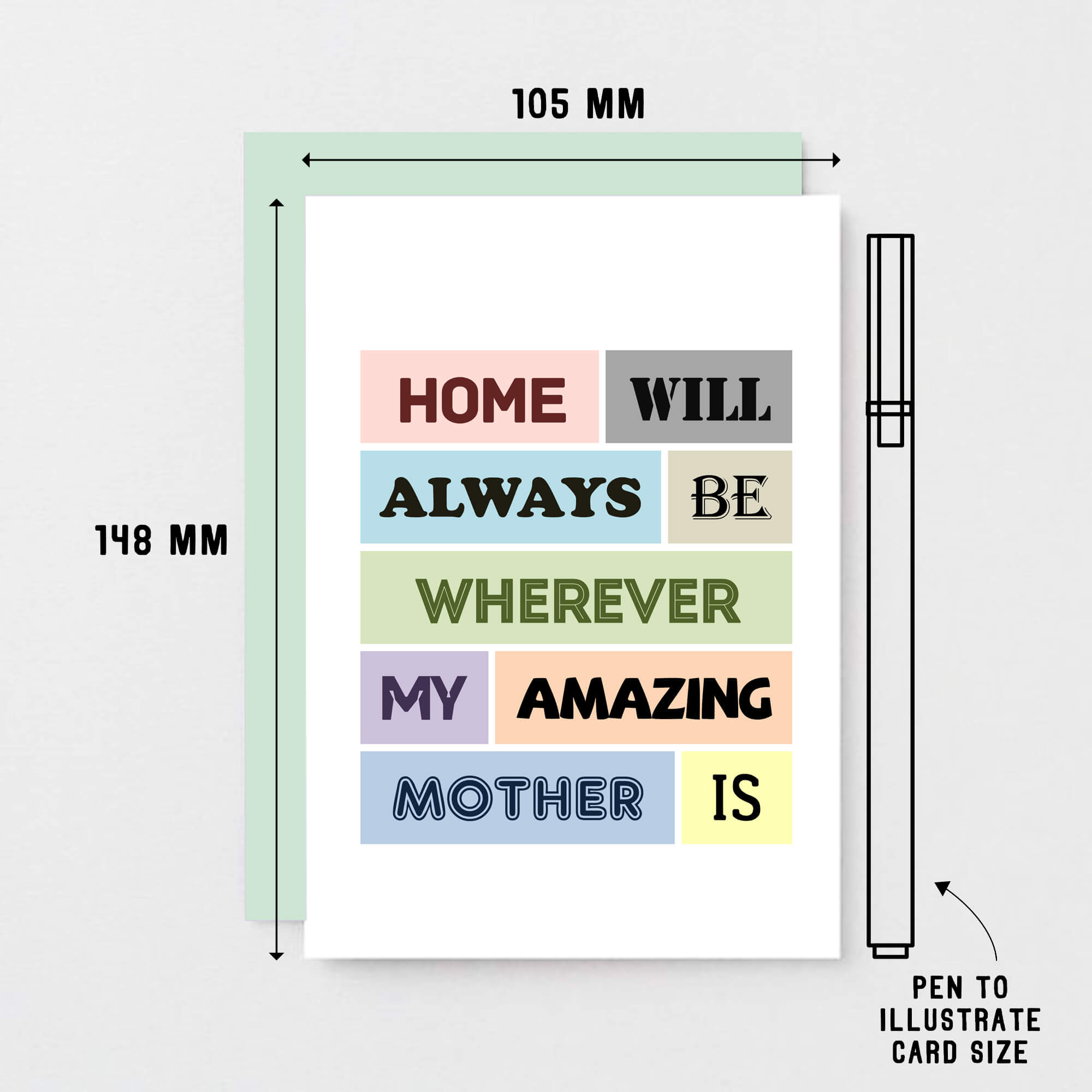 Home Is Where Mum Is Card by SixElevenCreations Product Code SE0013A6