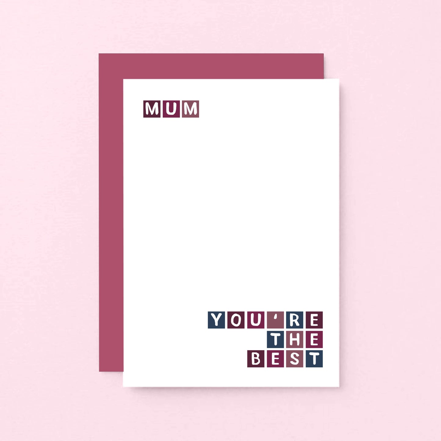 Best Mum Card by SixElevenCreations. Reads Mum You're the best. Product Code SE0263A6