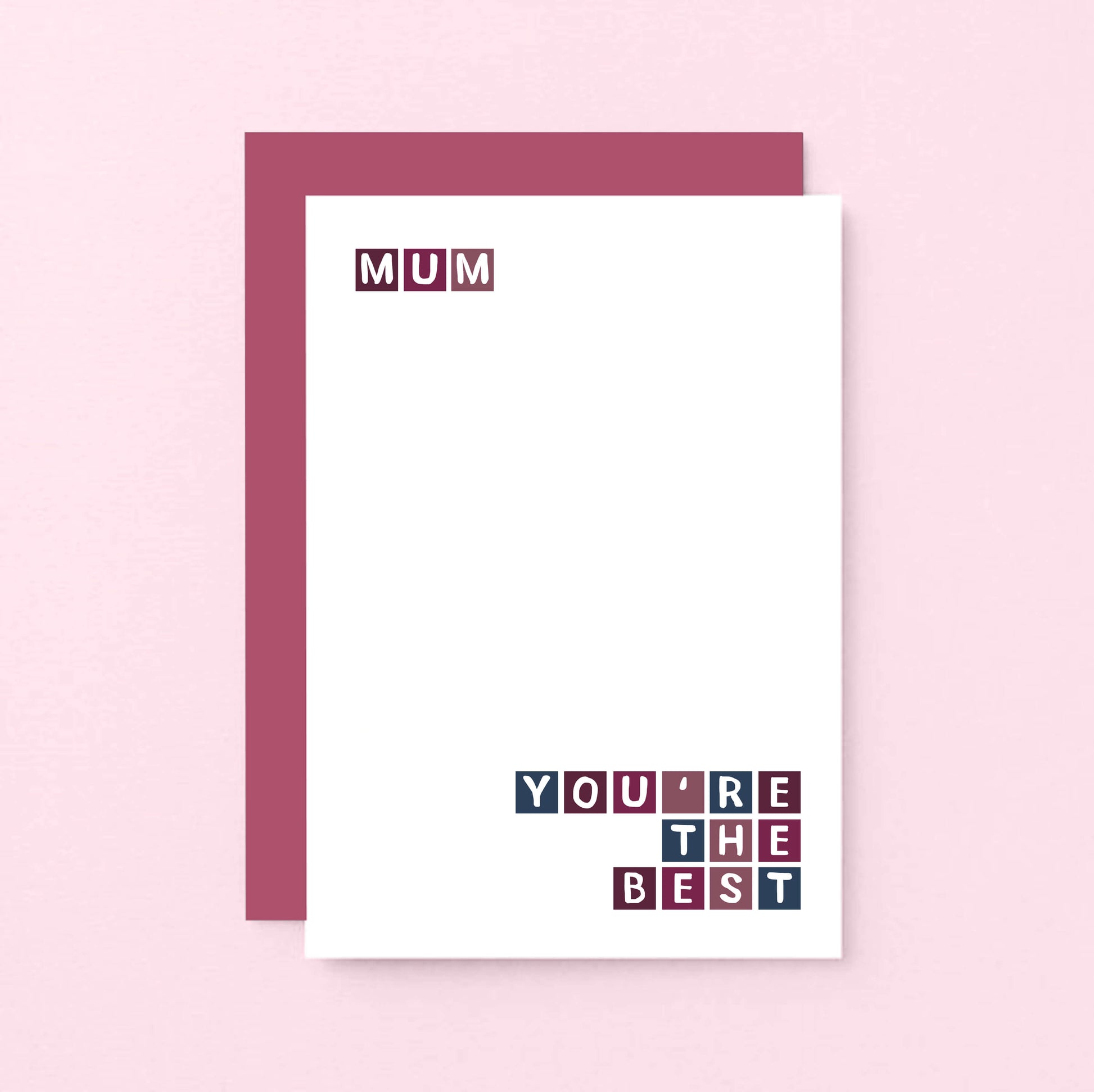Best Mum Card by SixElevenCreations. Reads Mum You're the best. Product Code SE0263A6