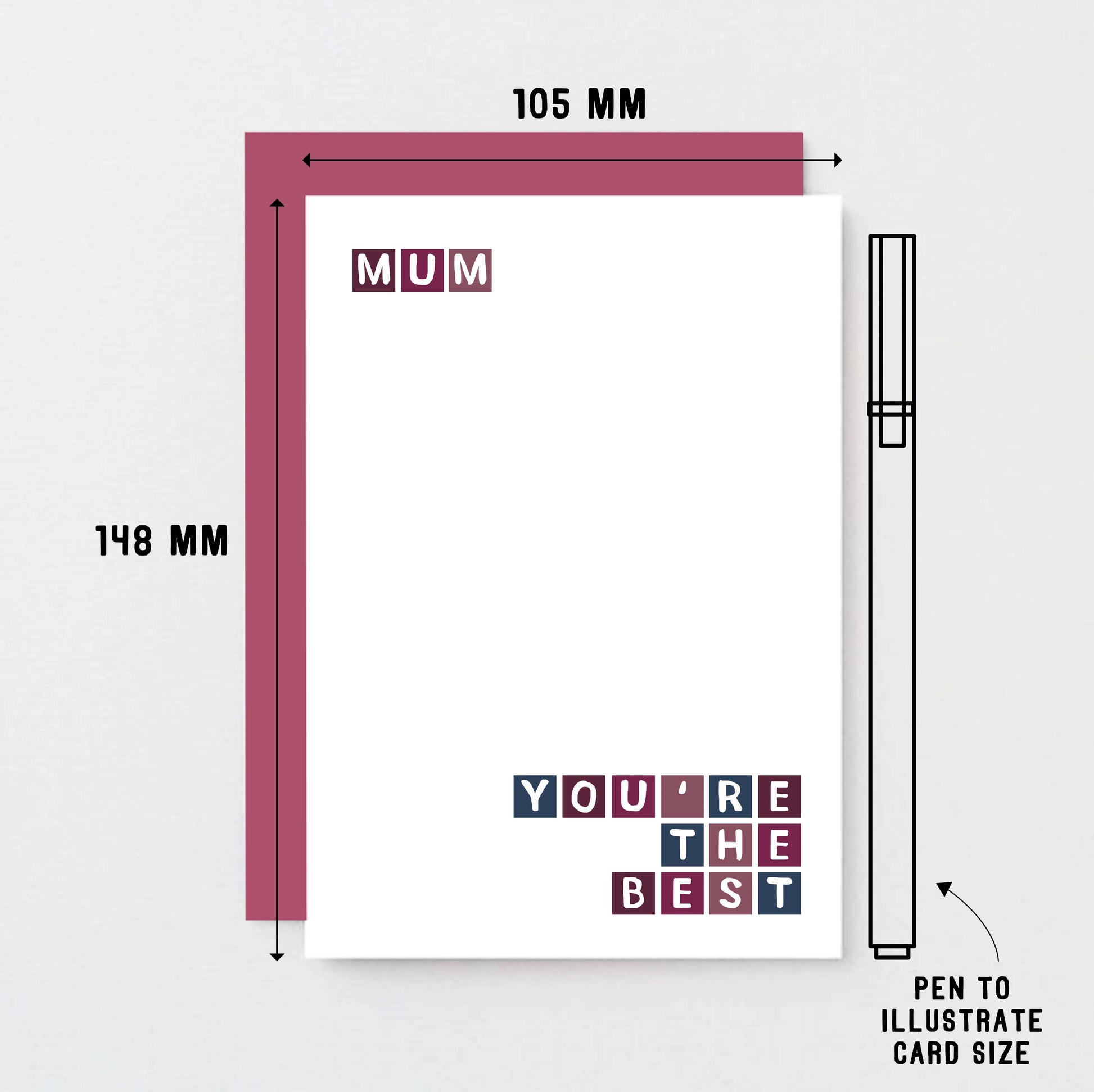 Best Mum Card by SixElevenCreations. Reads Mum You're the best. Product Code SE0263A6