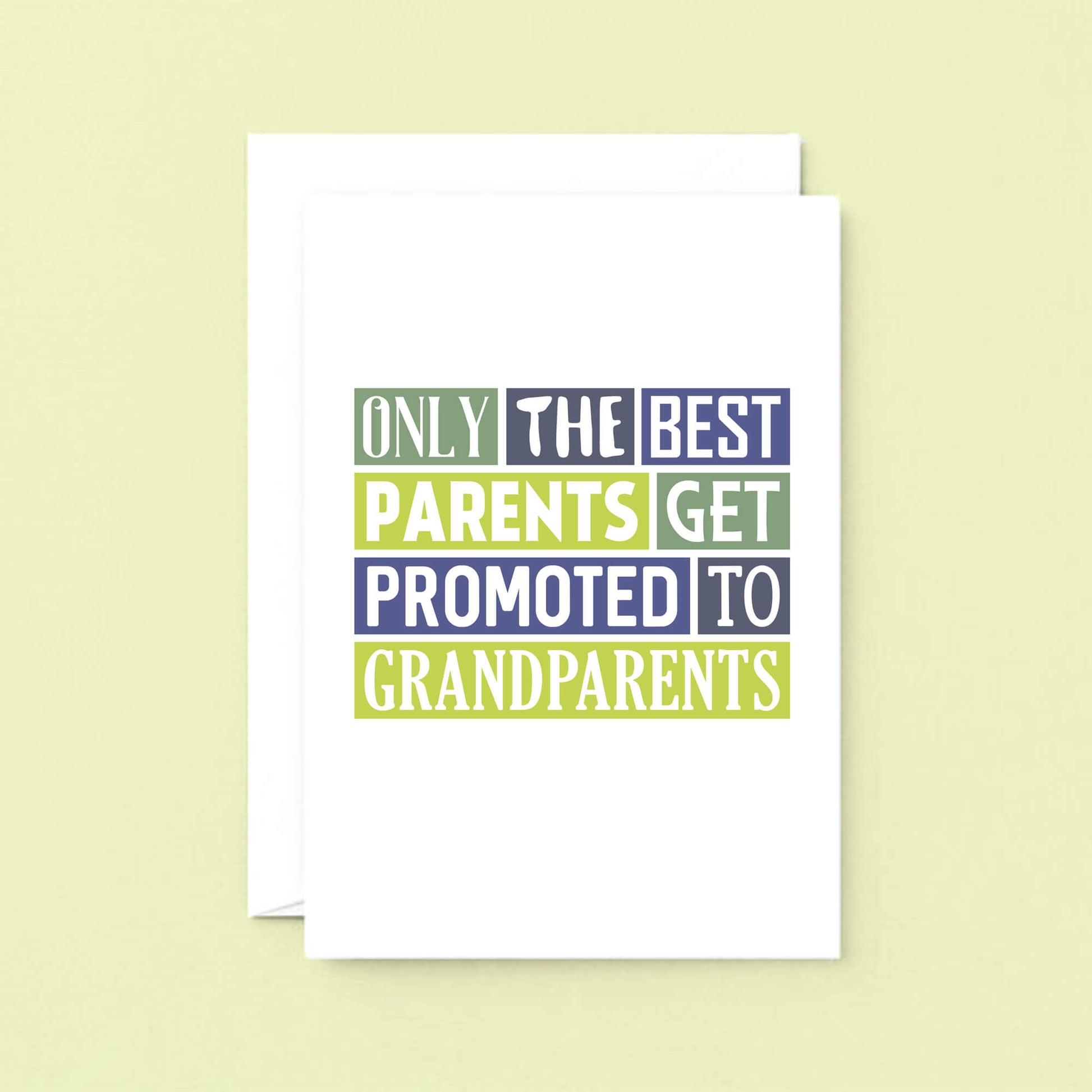 New Grandchild Card by SixElevenCreations. Reads Only the best parents get promoted to grandparents. Product Code SE0084A5