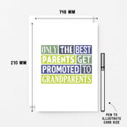 New Grandparents Card by SixElevenCreations. Reads Only the best parents get promoted to grandparents. Product Code SE0084A5