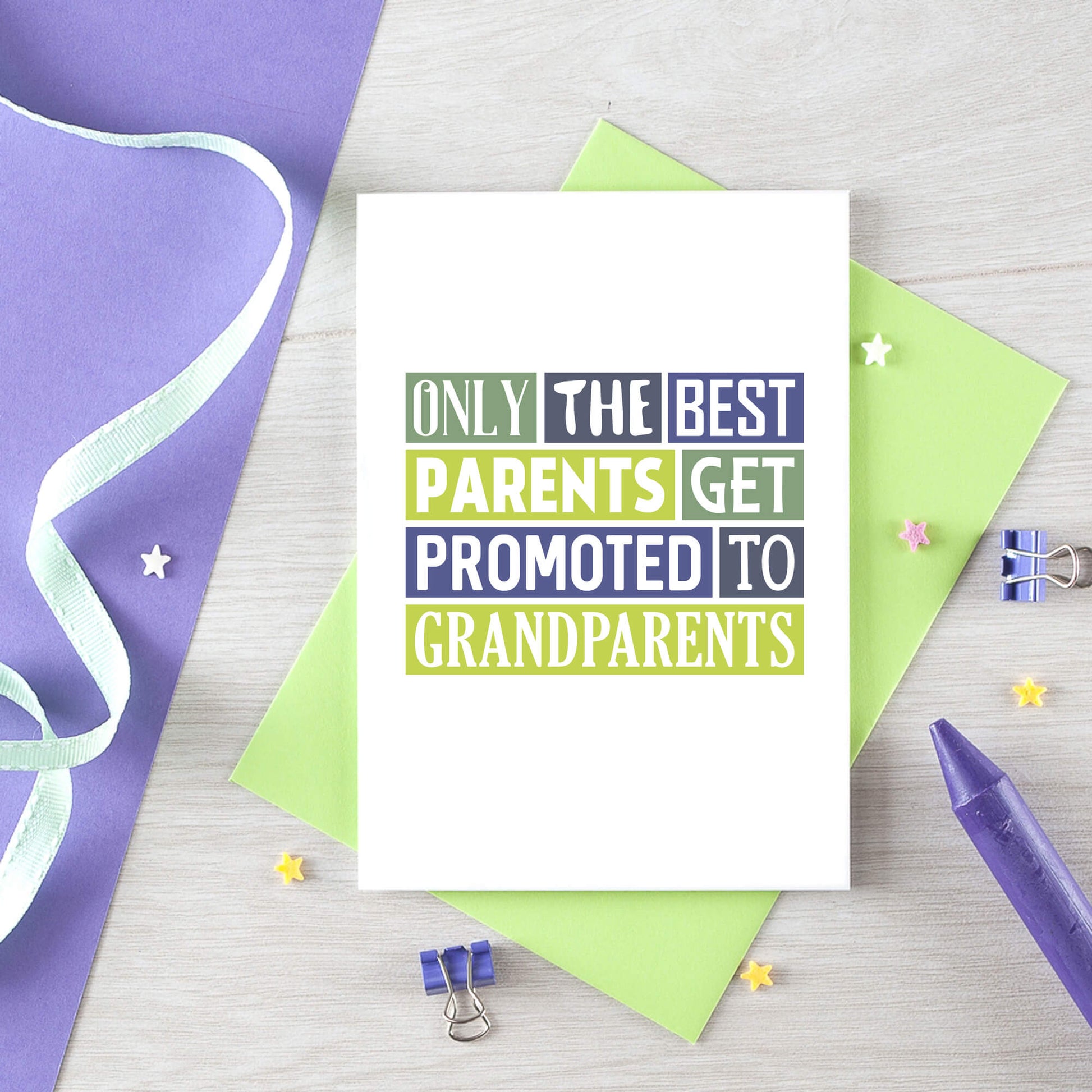 New Grandparents Card by SixElevenCreations. Reads Only the best parents get promoted to grandparents. Product Code SE0084A6