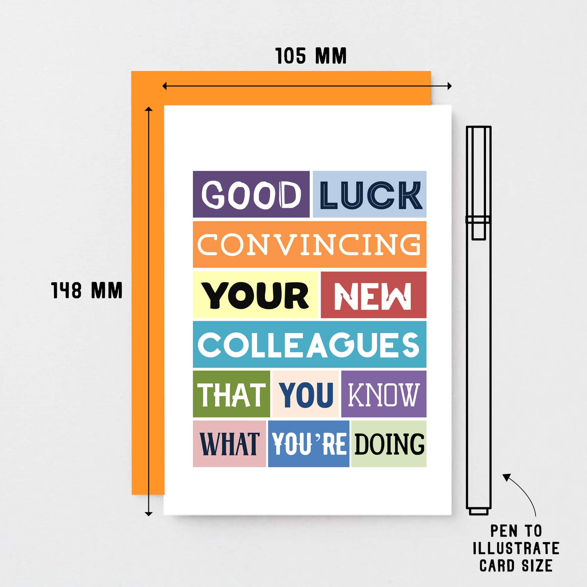 Funny New Job Card by SixElevenCreations. Reads Good luck convincing your new colleagues that you know what you're doing. Product Code SE0121A6