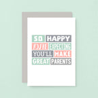 Expectant Parents Card. Reads So happy you're expecting. You'll make great parents. Product Code SE0300A6
