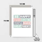 Expectant Parents Card. Reads So happy you're expecting. You'll make great parents. Product Code SE0300A6
