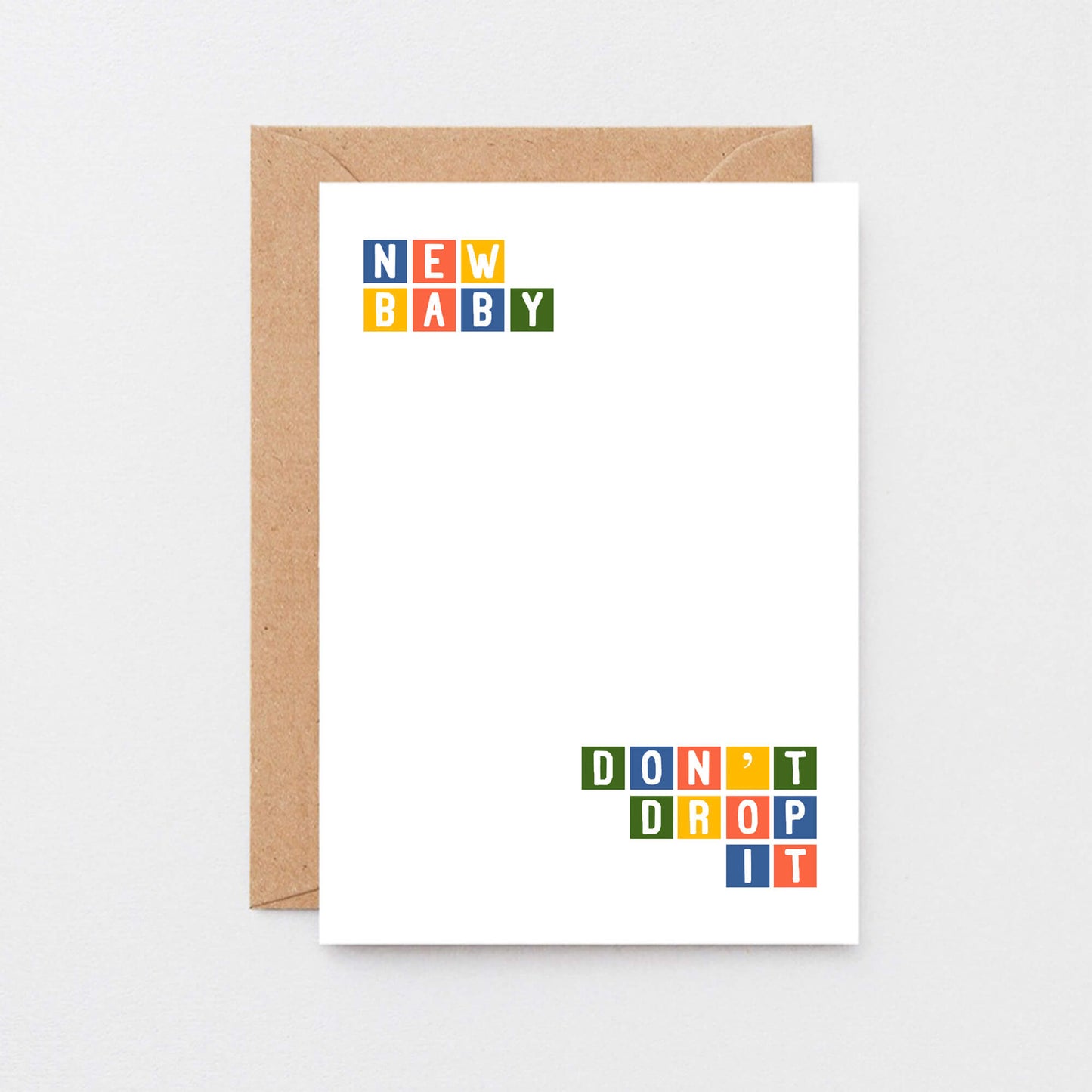 New Baby Card by SixElevenCreations. Reads New baby Don't drop it. Product Code SE0265A6
