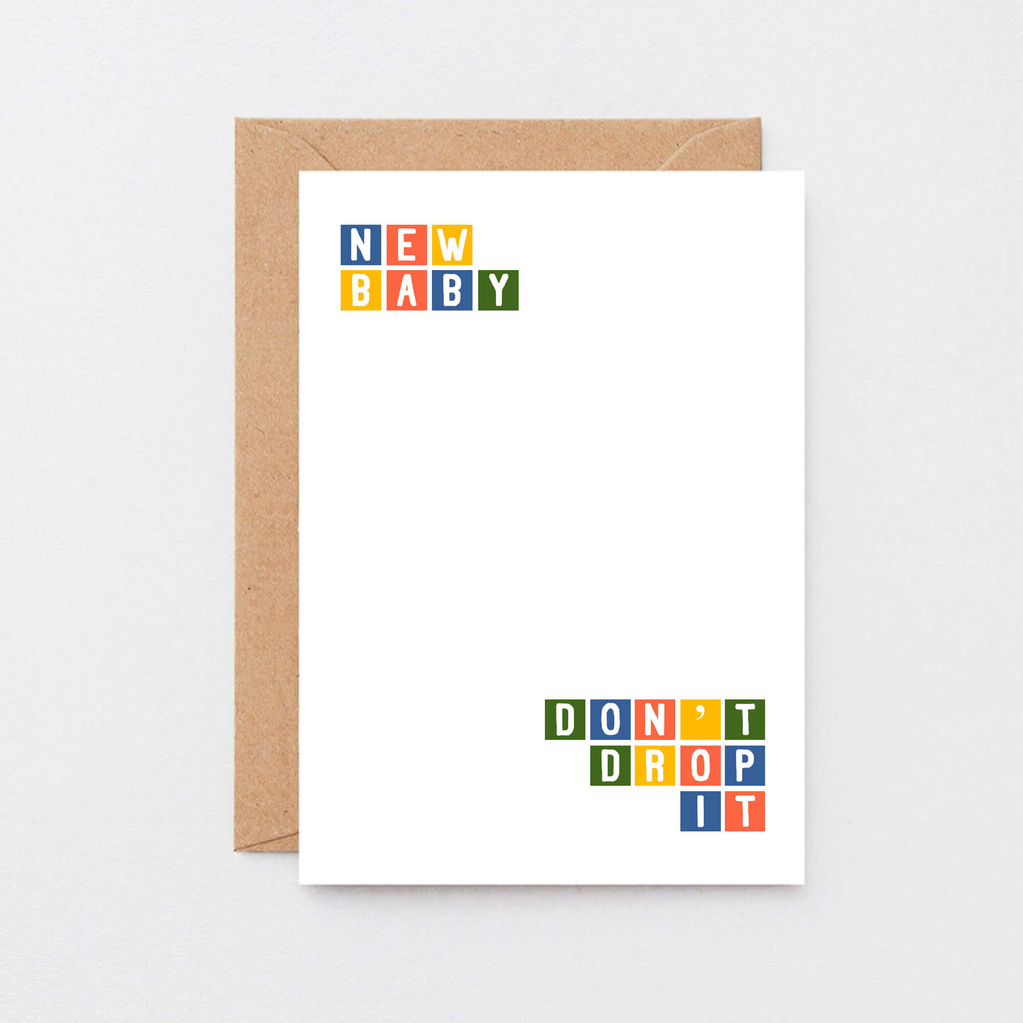 New Baby Card by SixElevenCreations. Reads New baby Don't drop it. Product Code SE0265A6