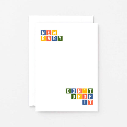 New Baby Card by SixElevenCreations. Reads New baby Don't drop it. Product Code SE0265A6