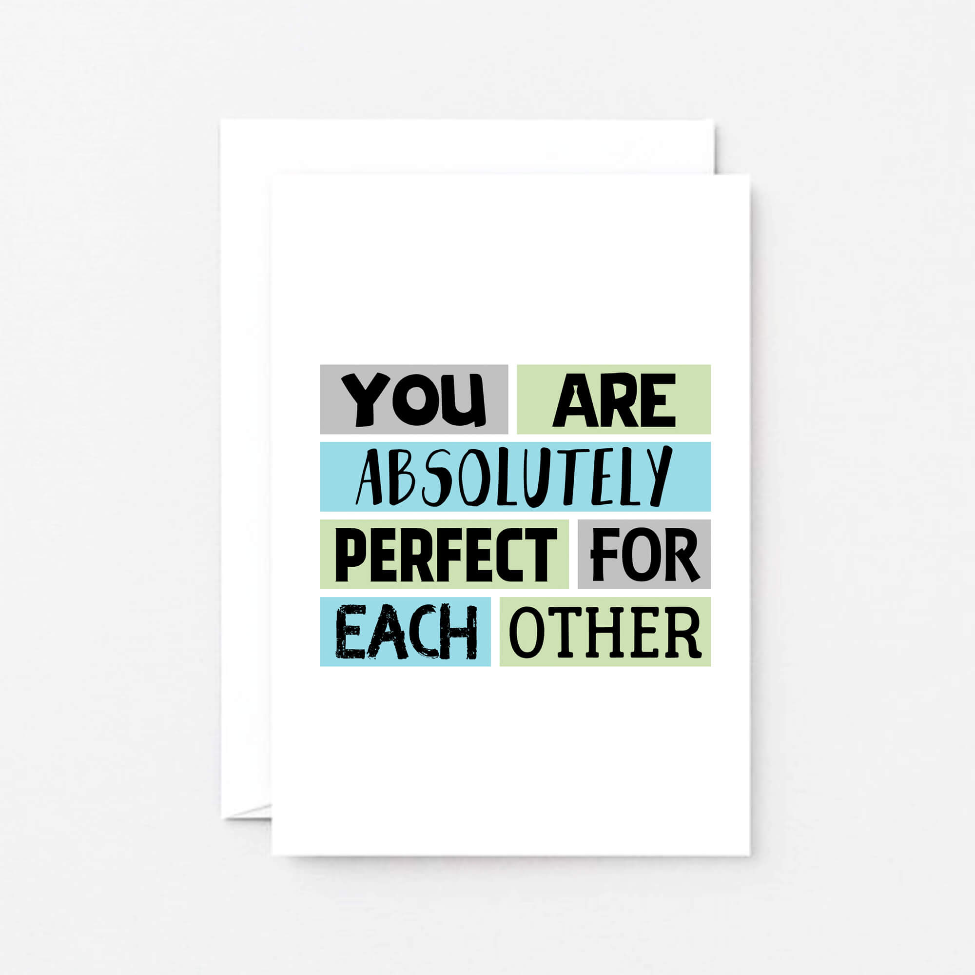 Congratulations Card by SixElevenCreations. Reads You are absolutely perfect for each other. Product Code SE0224A6
