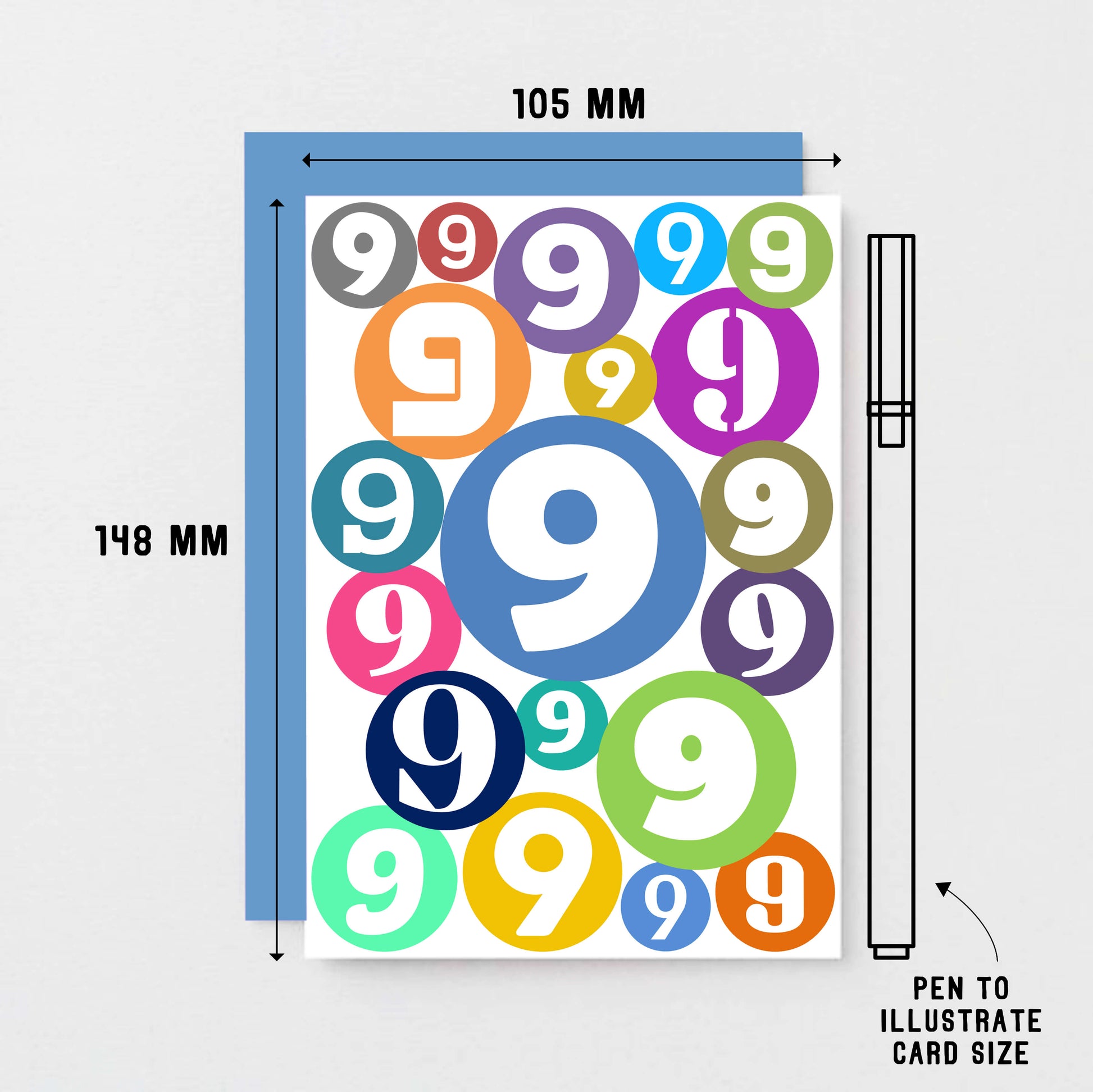 9th Birthday Card by SixElevenCreations. Product Code SE2069A6
