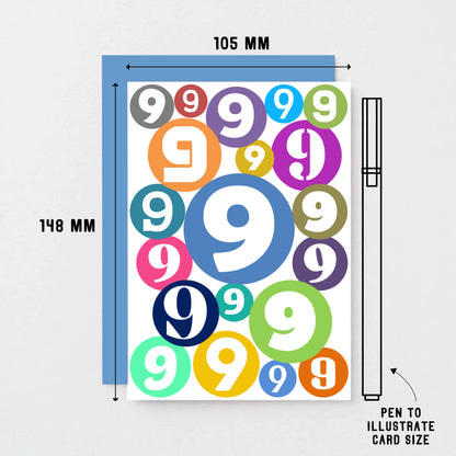 9th Birthday Card by SixElevenCreations. Product Code SE2069A6