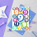 9th Birthday Card by SixElevenCreations. Product Code SE2069A6