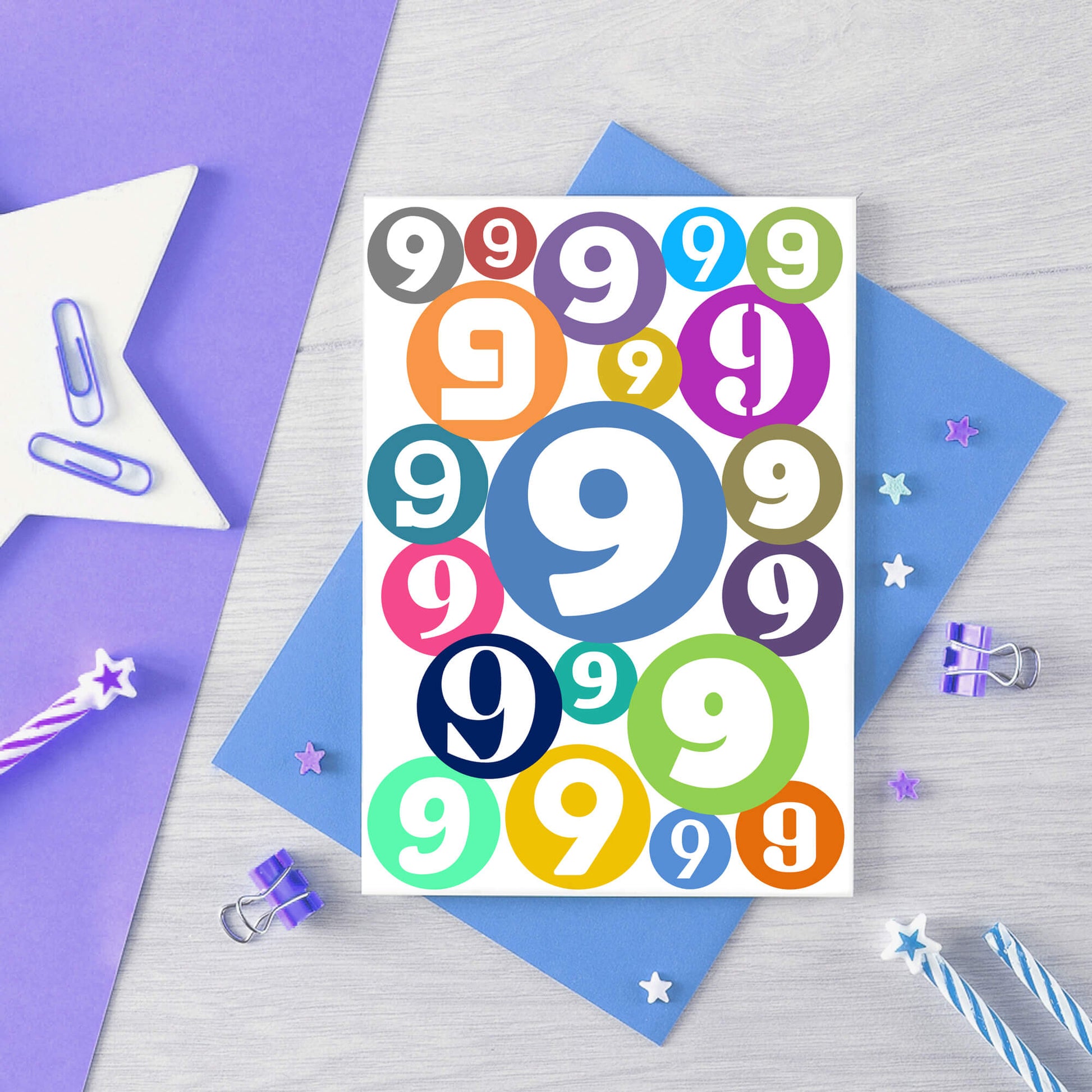 9th Birthday Card by SixElevenCreations. Product Code SE2069A6