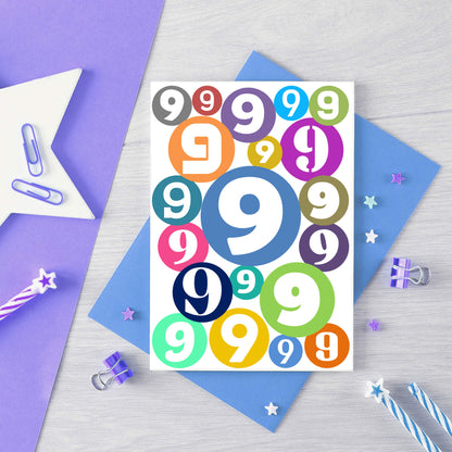 9th Birthday Card by SixElevenCreations. Product Code SE2069A6