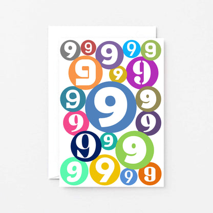 9th Birthday Card by SixElevenCreations. Product Code SE2069A6