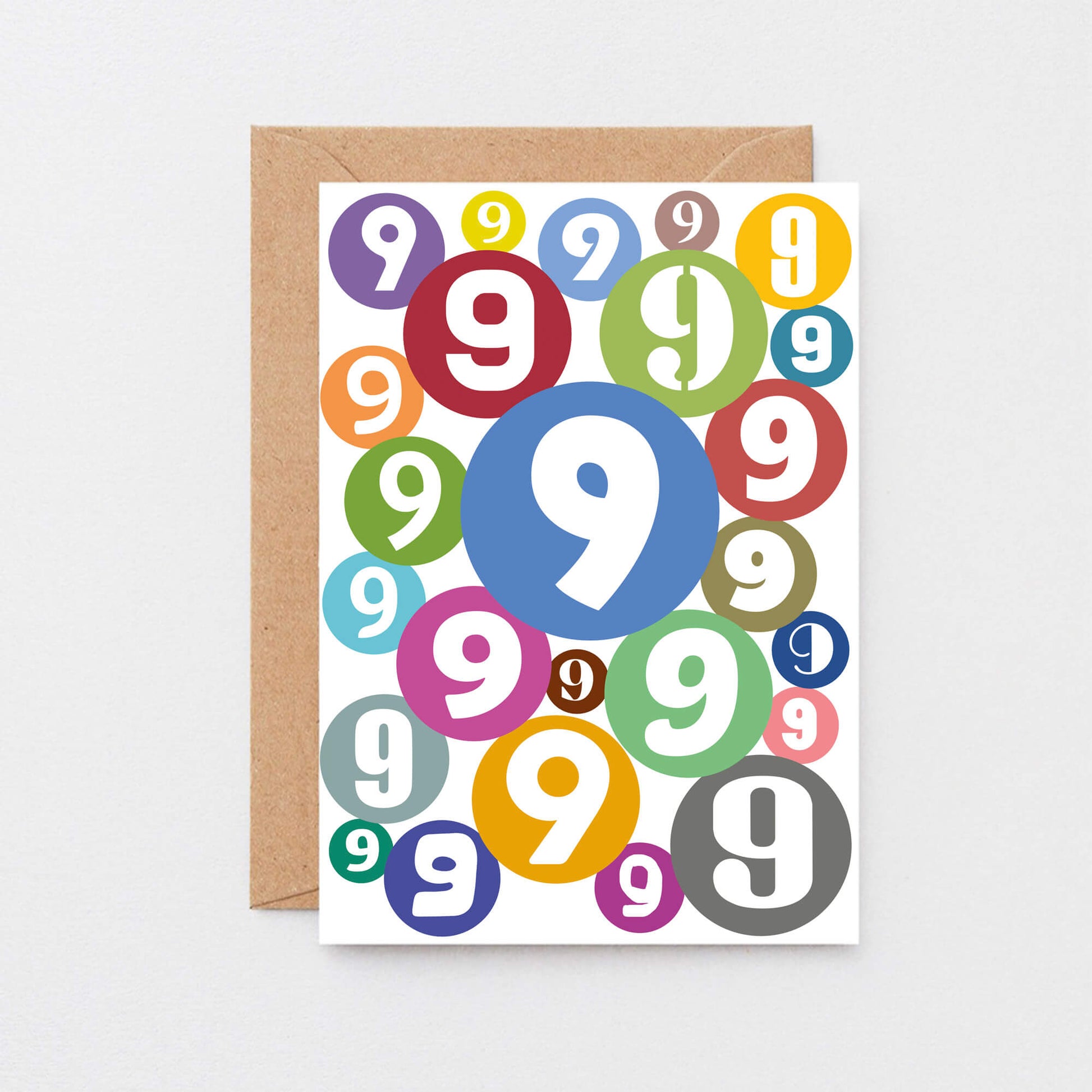 Big 9th Birthday Card by SixElevenCreations. Product Code SE2069A5