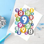 Big 9th Birthday Card by SixElevenCreations. Product Code SE2069A5