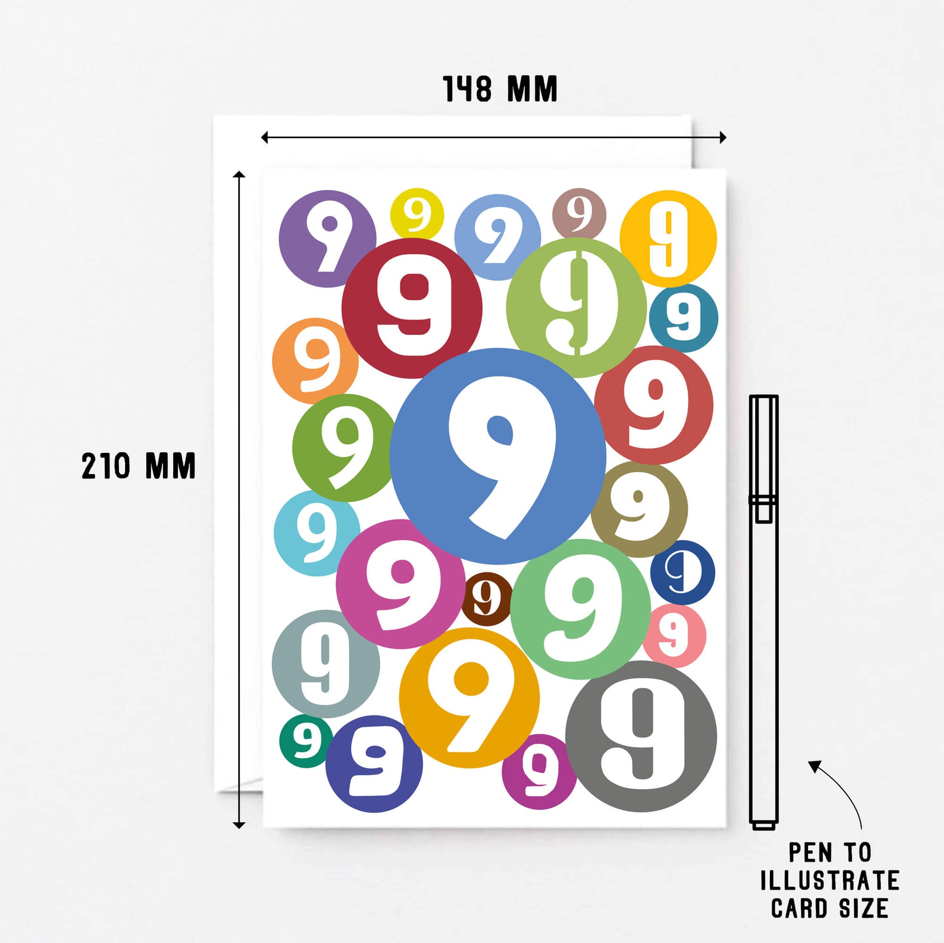 Big 9th Birthday Card by SixElevenCreations. Product Code SE2069A5
