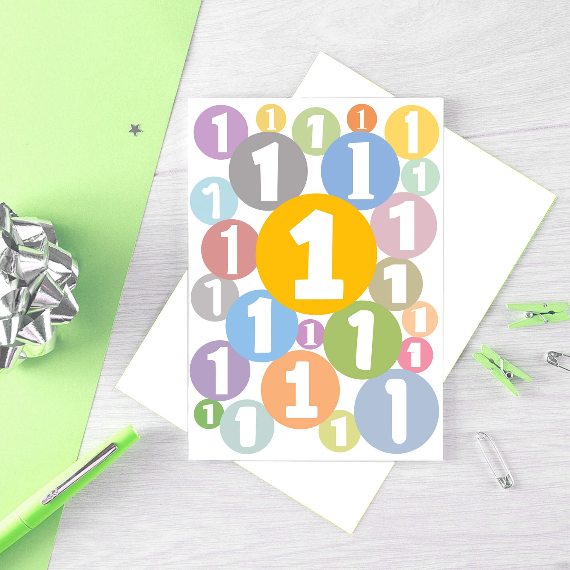 Large Birthday Card For One Year Old by SixElevenCreations. Product Code SE2061A5