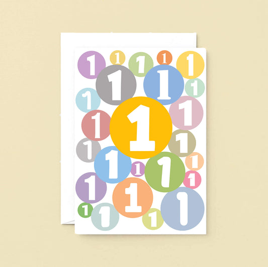 Large Birthday Card For One Year Old by SixElevenCreations. Product Code SE2061A5