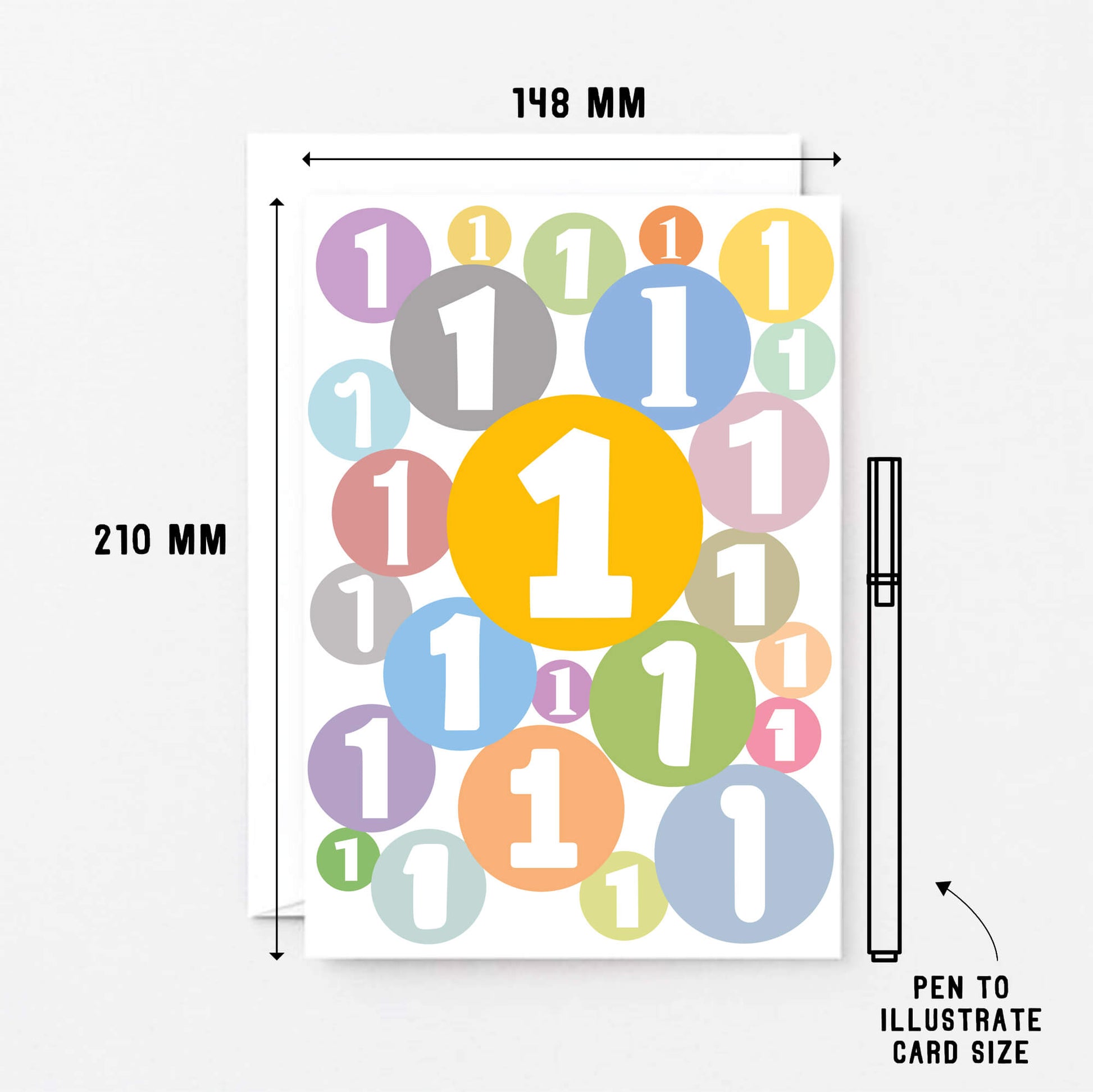 Large Birthday Card For One Year Old by SixElevenCreations. Product Code SE2061A5