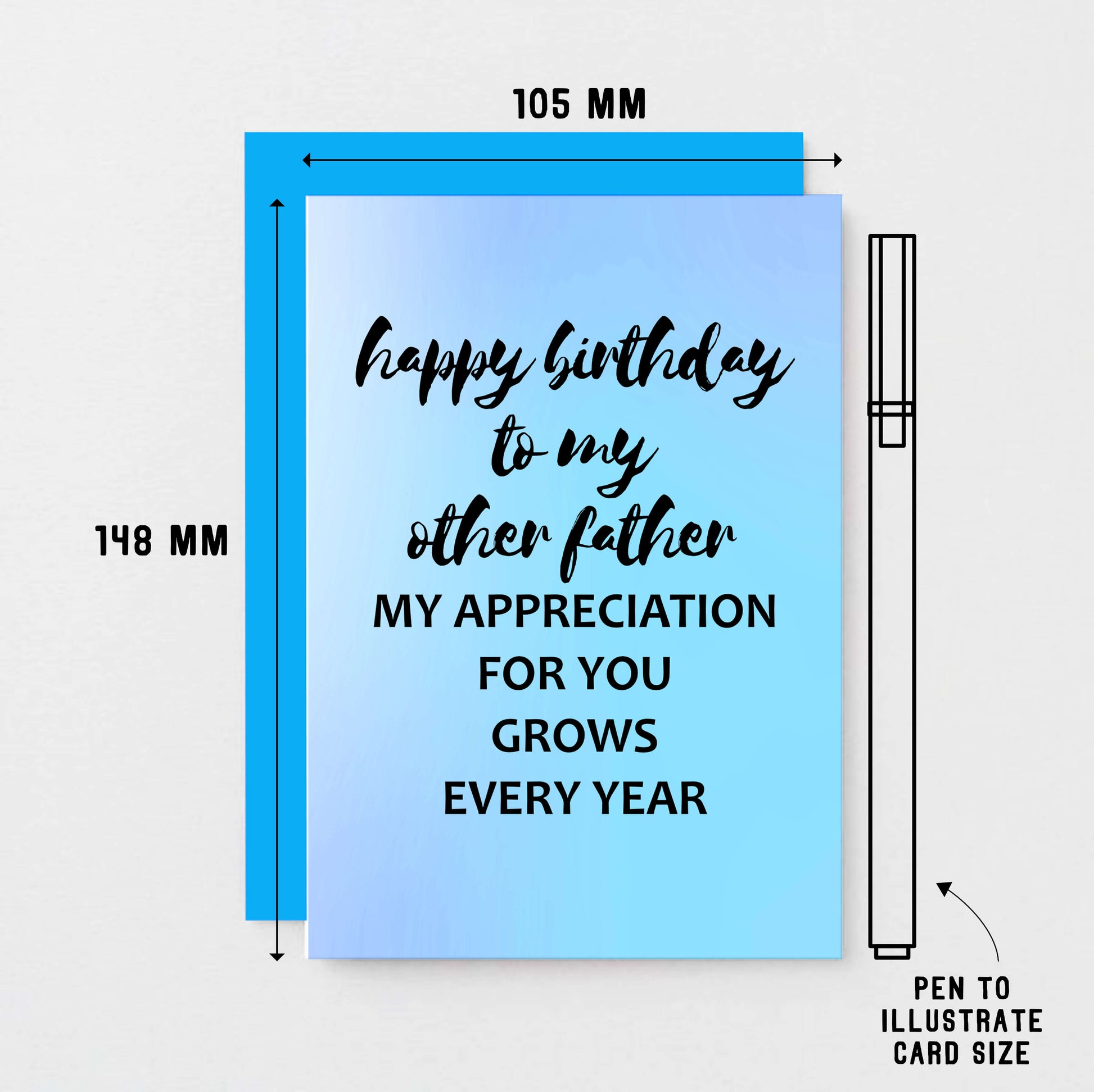 Other Father Birthday Card by SixElevenCreations. Reads Happy birthday to my other father. My appreciation for you grows every year. Product Code SE3031A6