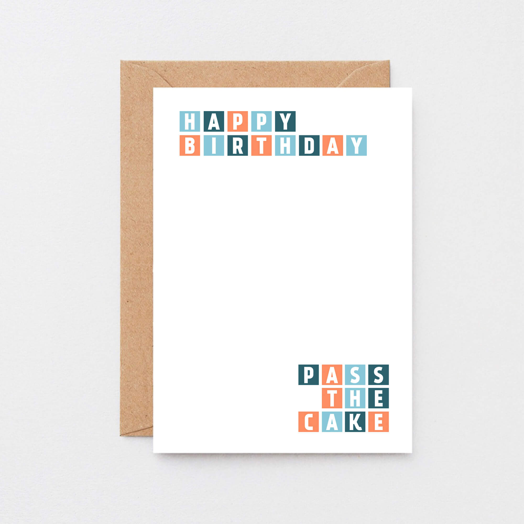 Birthday Card by SixElevenCreations. Reads Happy birthday Pass the cake. Product Code SE0288A6
