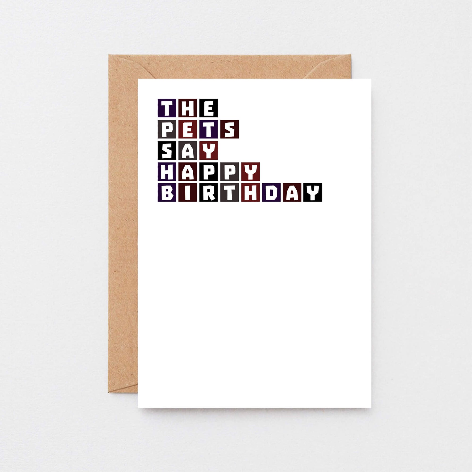Dog Birthday Card by SixElevenCreations. Reads The dog says happy birthday. Product Code SE0268A6