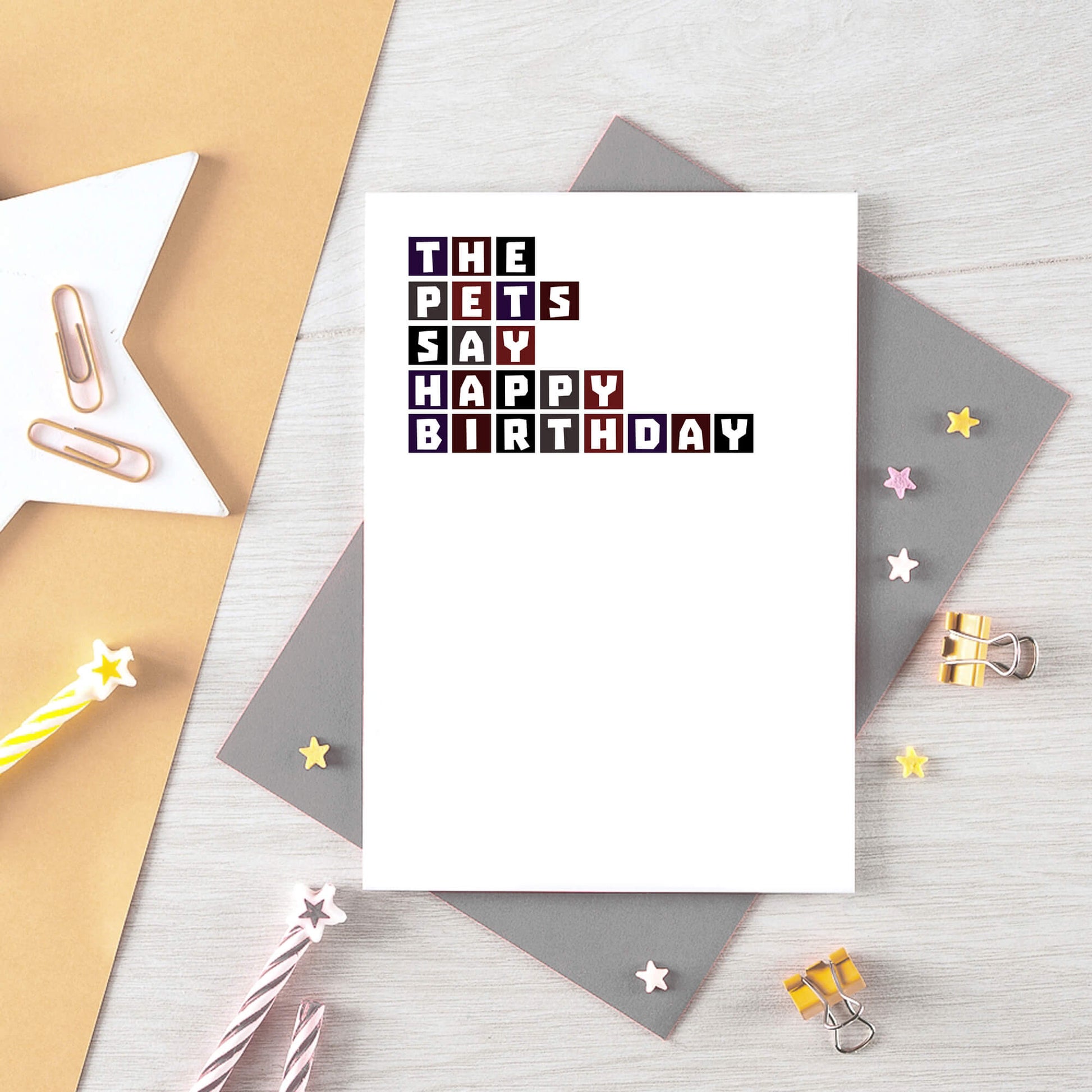 Dog Birthday Card by SixElevenCreations. Reads The dog says happy birthday. Product Code SE0268A6
