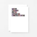 Dog Birthday Card by SixElevenCreations. Reads The dog says happy birthday. Product Code SE0268A6