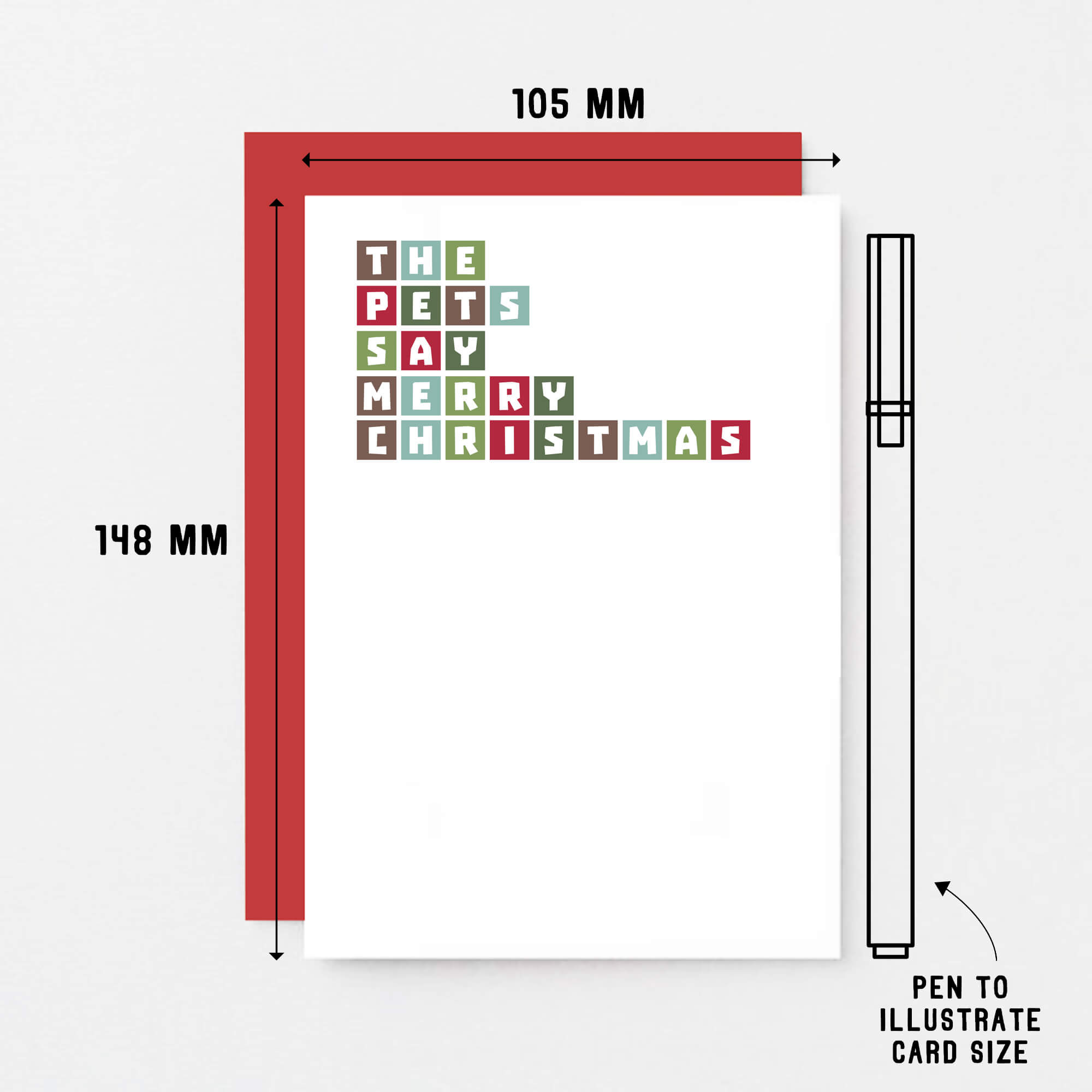 Christmas Card by SixElevenCreations. Reads The pets say Merry Christmas. Product Code SEC0033A6