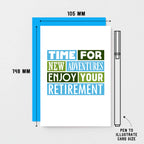Retirement Card by SixElevenCreations. Reads Time for new adventures. Enjoy your retirement. Product Code SE0101A6