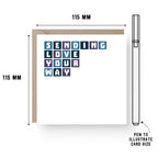 Thinking Of You Card by SixElevenCreations. Reads Sending love your way. Product Code SE0005SQ