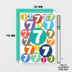 7th Birthday Card by SixElevenCreations. Product Code SE2067A6