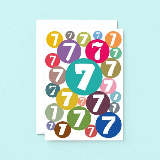 Big 7th Birthday Card by SixElevenCreations. Product Code SE2067A5