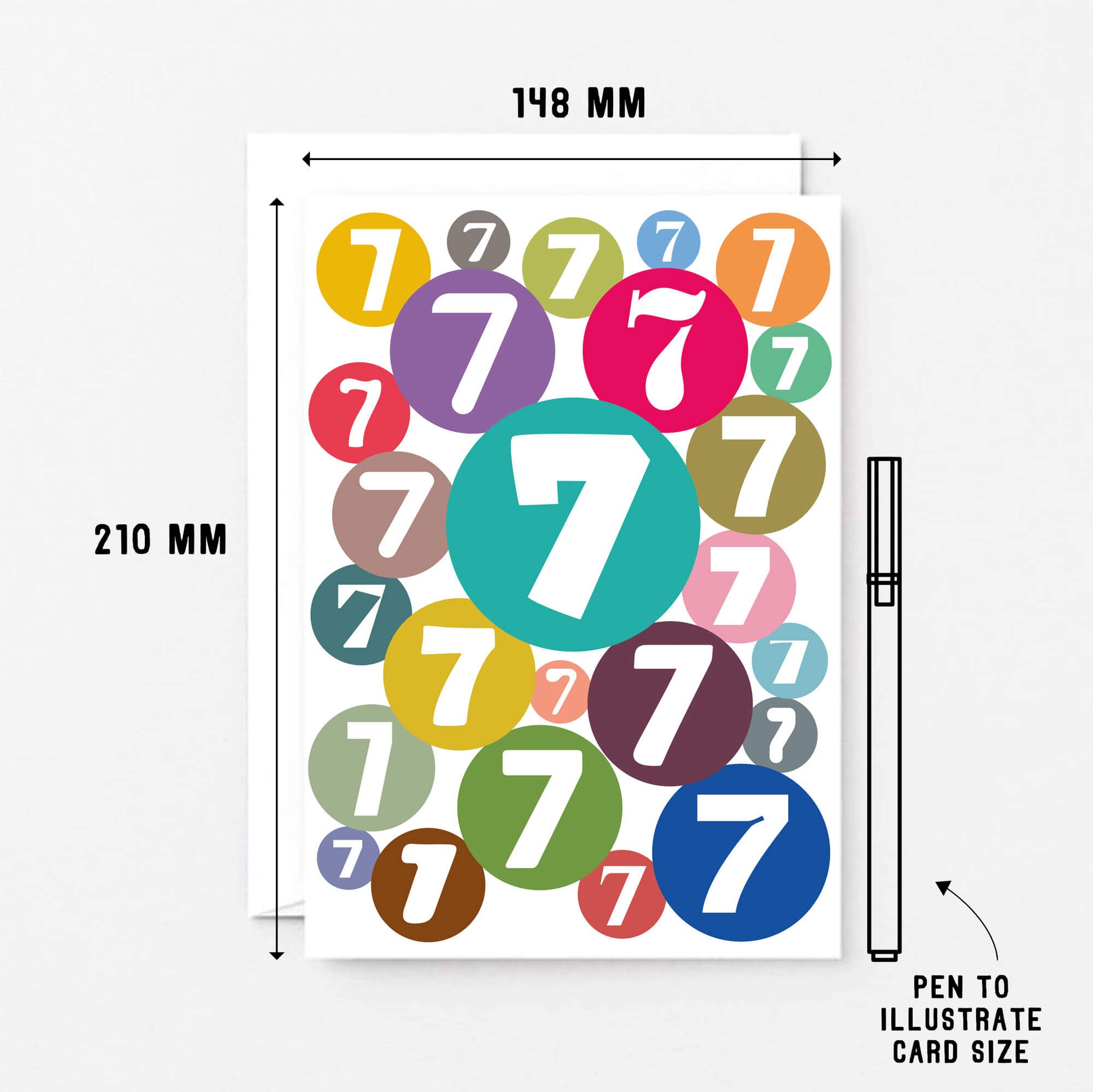 Big 7th Birthday Card by SixElevenCreations. Product Code SE2067A5