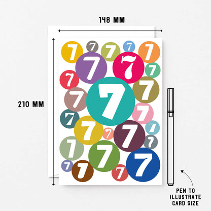Big 7th Birthday Card by SixElevenCreations. Product Code SE2067A5