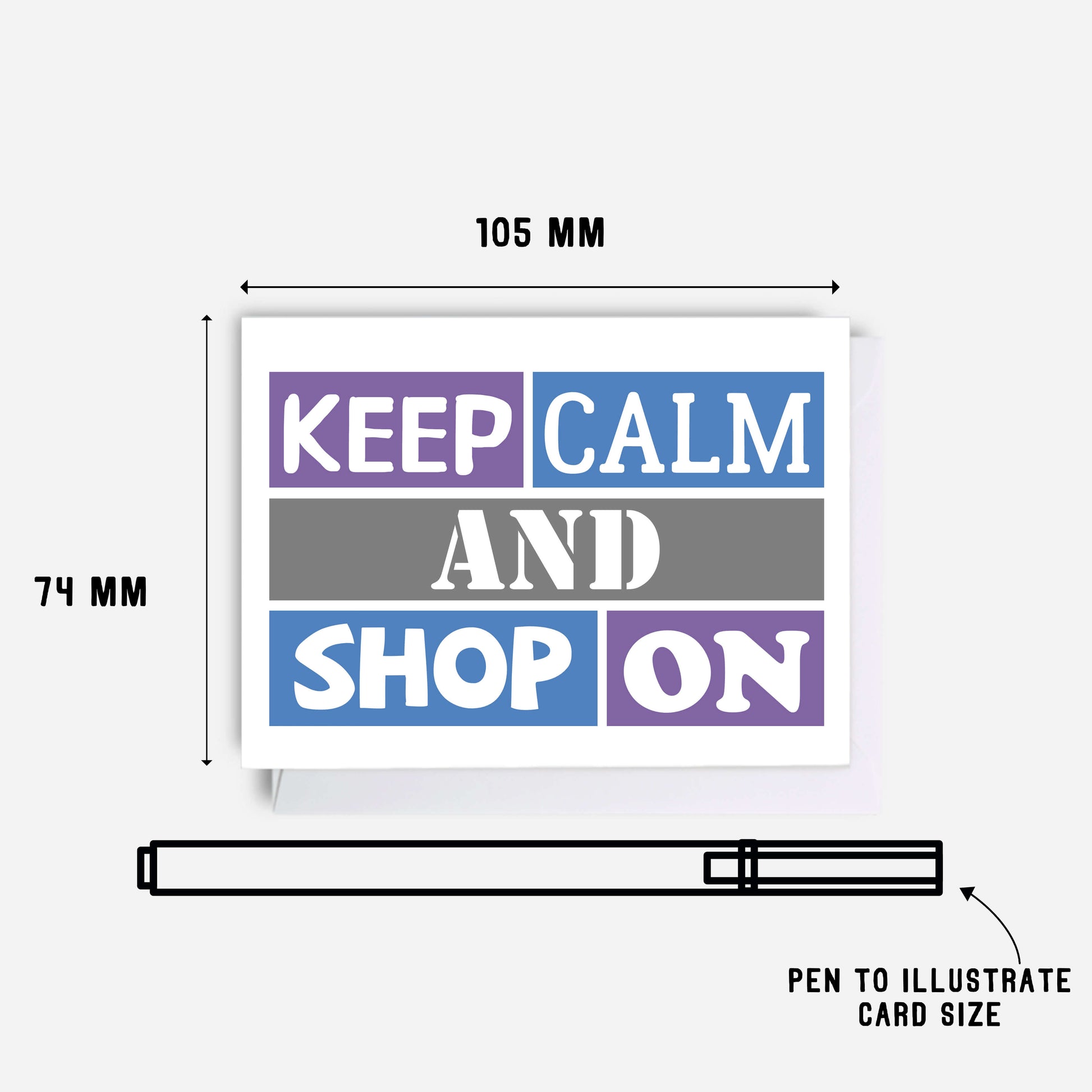 Keep Calm Gift Card Holder by SixElevenCreations. Card reads Keep Calm And Shop On. Product Code SES0001A7