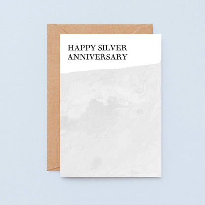 25th Wedding Anniversary Card by SixElevenCreations. Reads Happy Silver Anniversary. Product Code SE3021A6