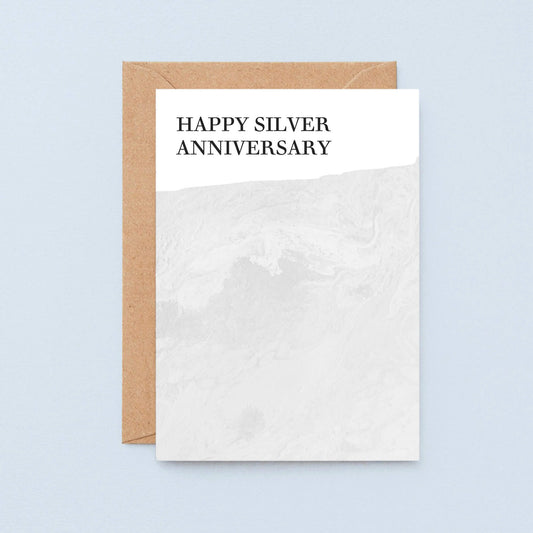 25th Wedding Anniversary Card by SixElevenCreations. Reads Happy Silver Anniversary. Product Code SE3021A6