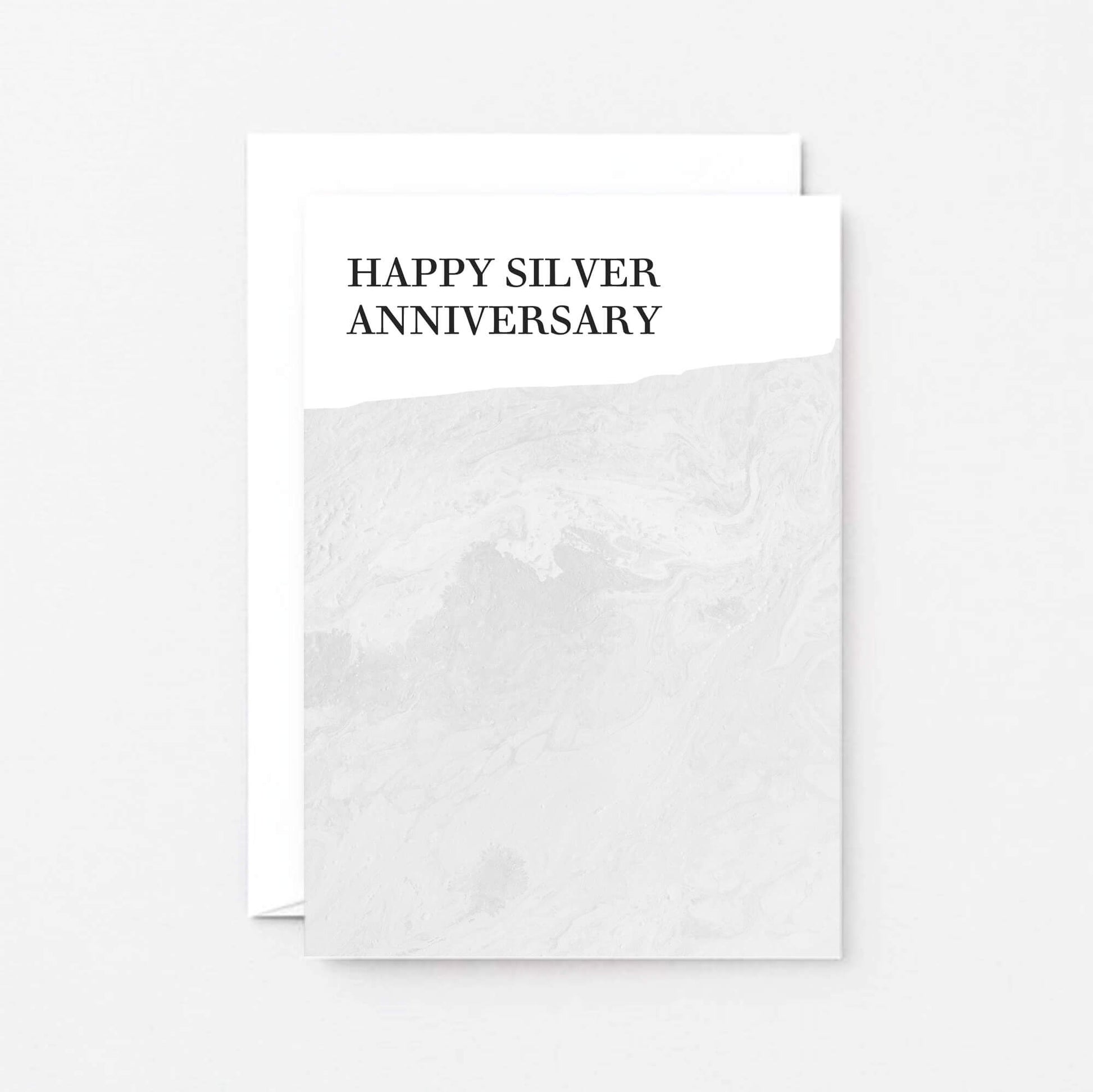 25th Wedding Anniversary Card by SixElevenCreations. Reads Happy Silver Anniversary. Product Code SE3021A6